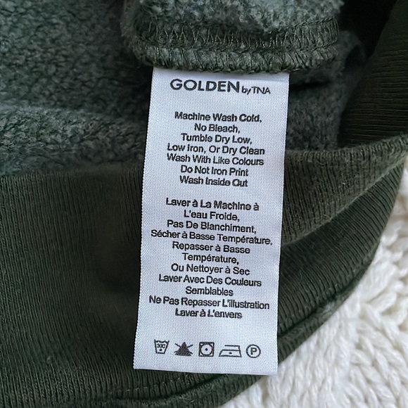 Golden by TNA Cropped Dark Green Pullover Hoodie - Picture 6 of 7